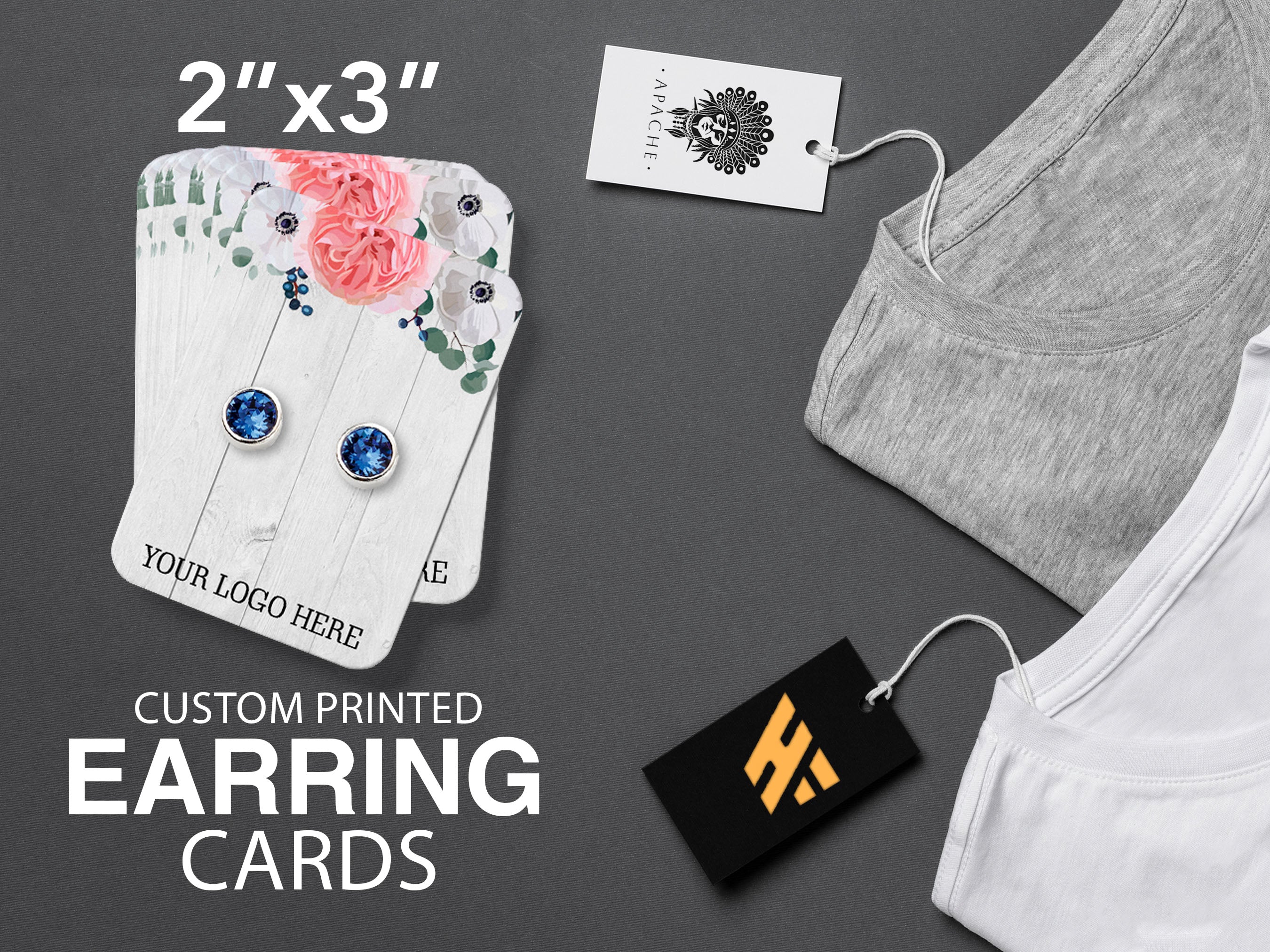 Earring Cards Customized With Your Logo and Text 