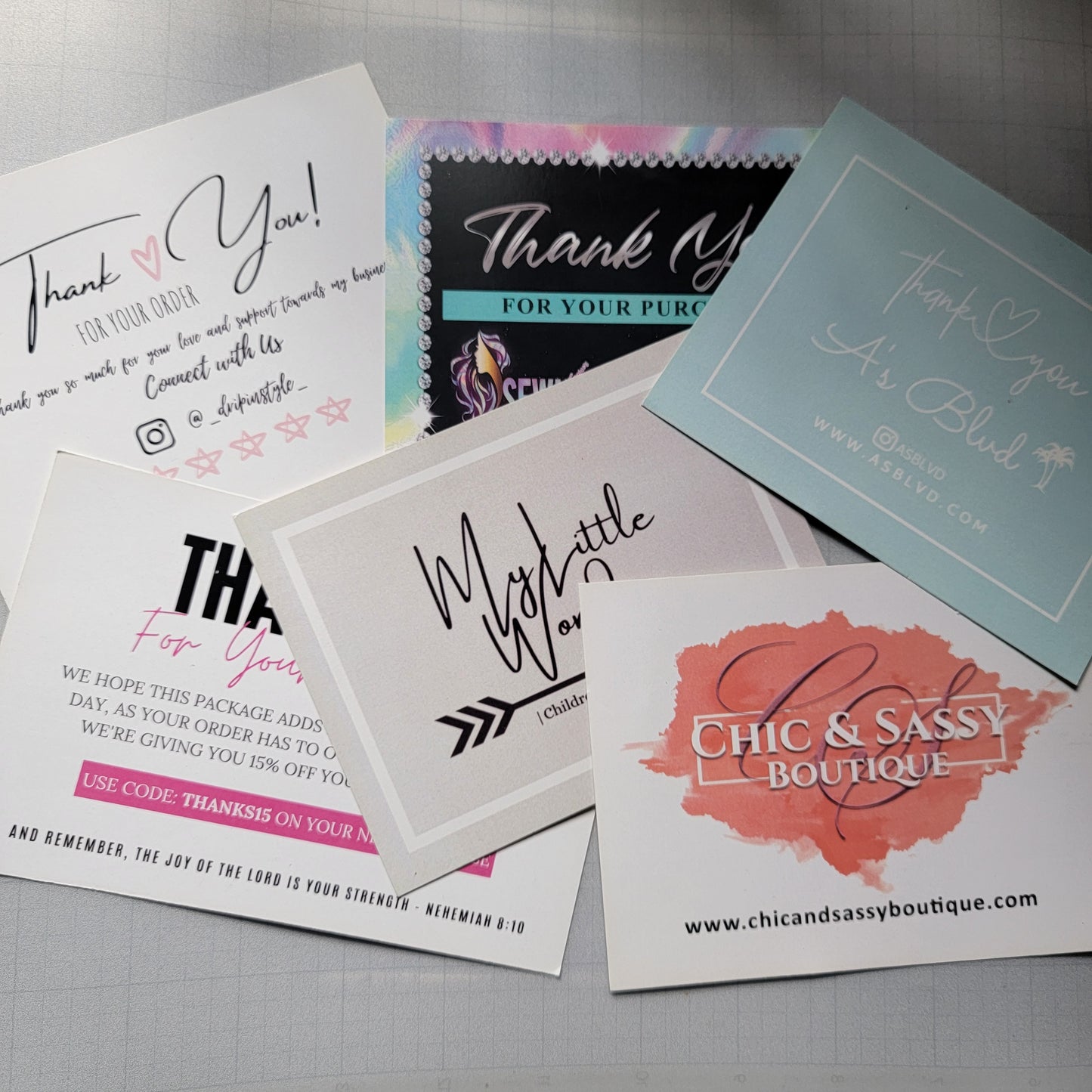 4.25” x 5.5" Thank You Cards