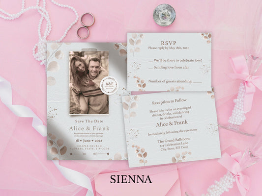Sienna Photo Wedding Invitation Set