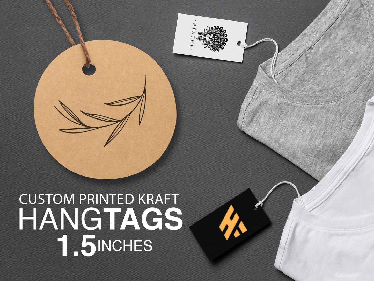 1.5 inches custom Kraft round hang tags (main photo)