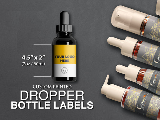 2oz custom dropper bottle labels (main photo)