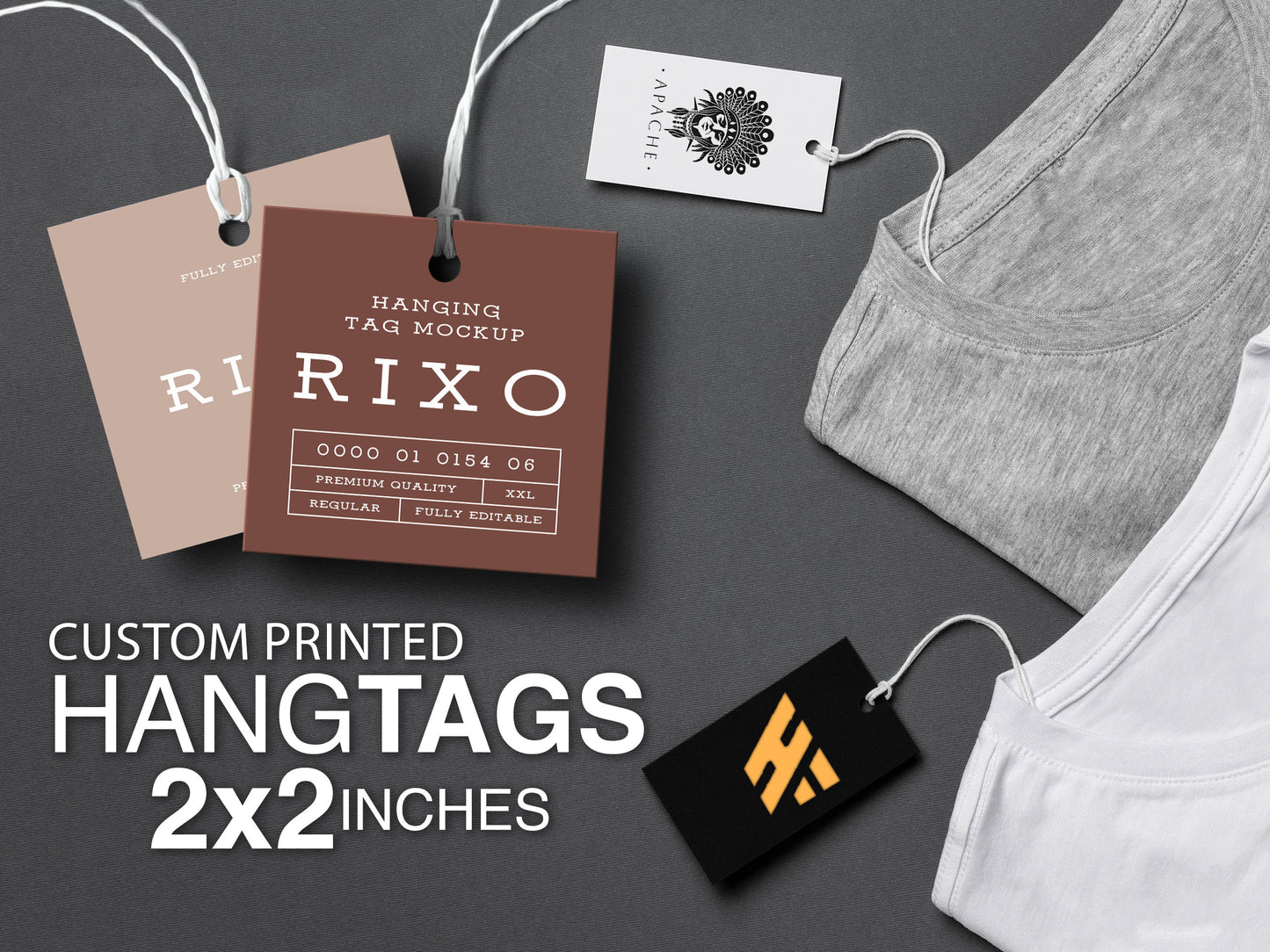 Custom 2” x 2” Square Hang Tags – Elevate Your Brand’s Packaging