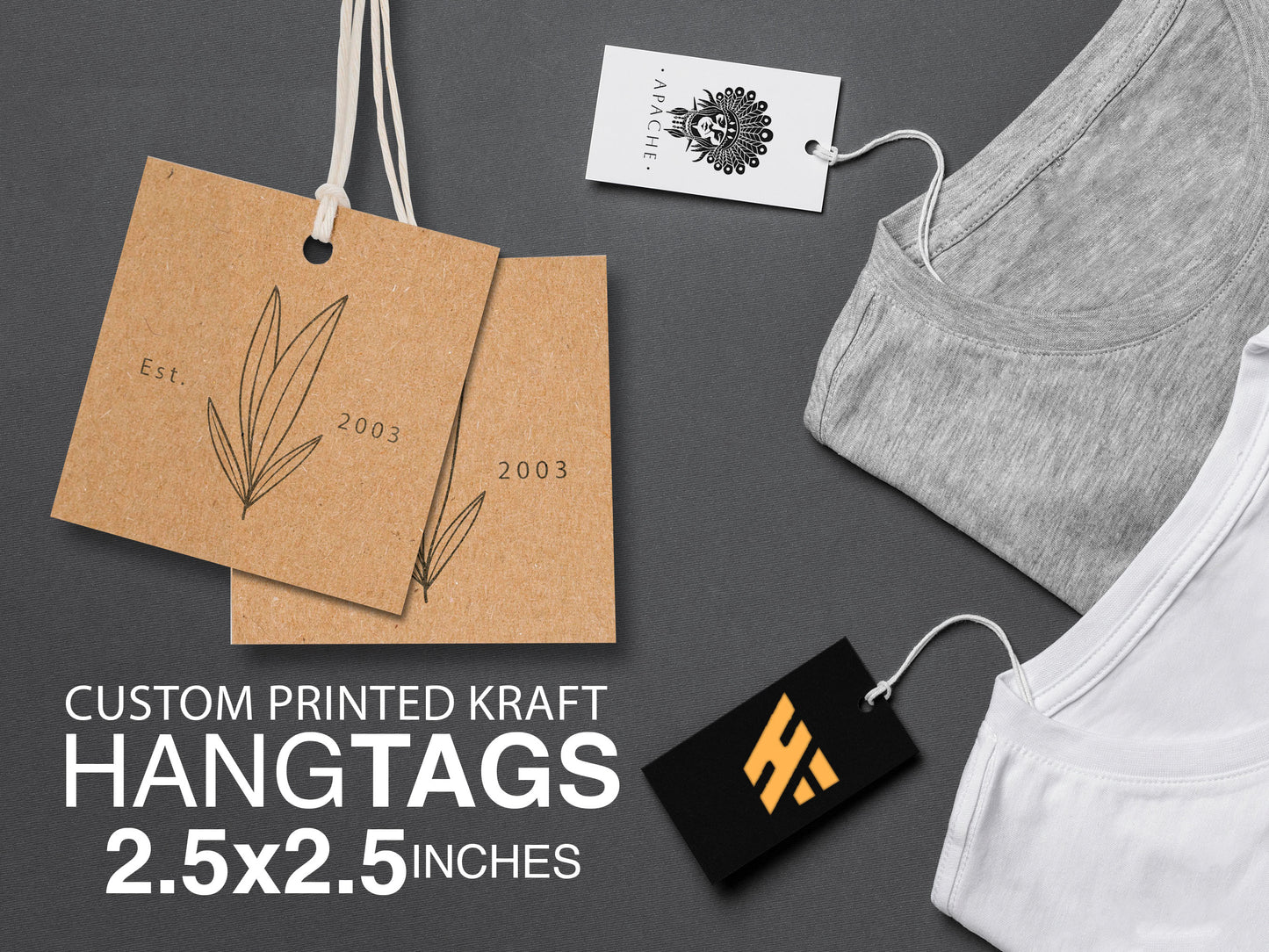 Custom 2.5” x 2.5” Kraft Hang Tags – Perfect for Your Products