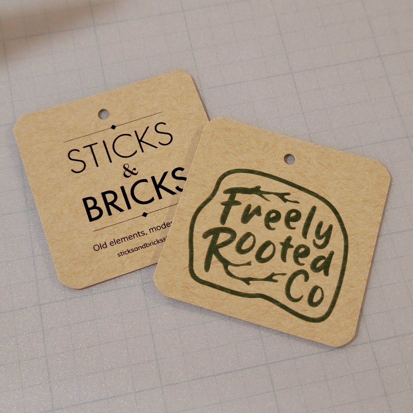 Custom 2.5” x 2.5” Kraft Hang Tags – Perfect for Your Products