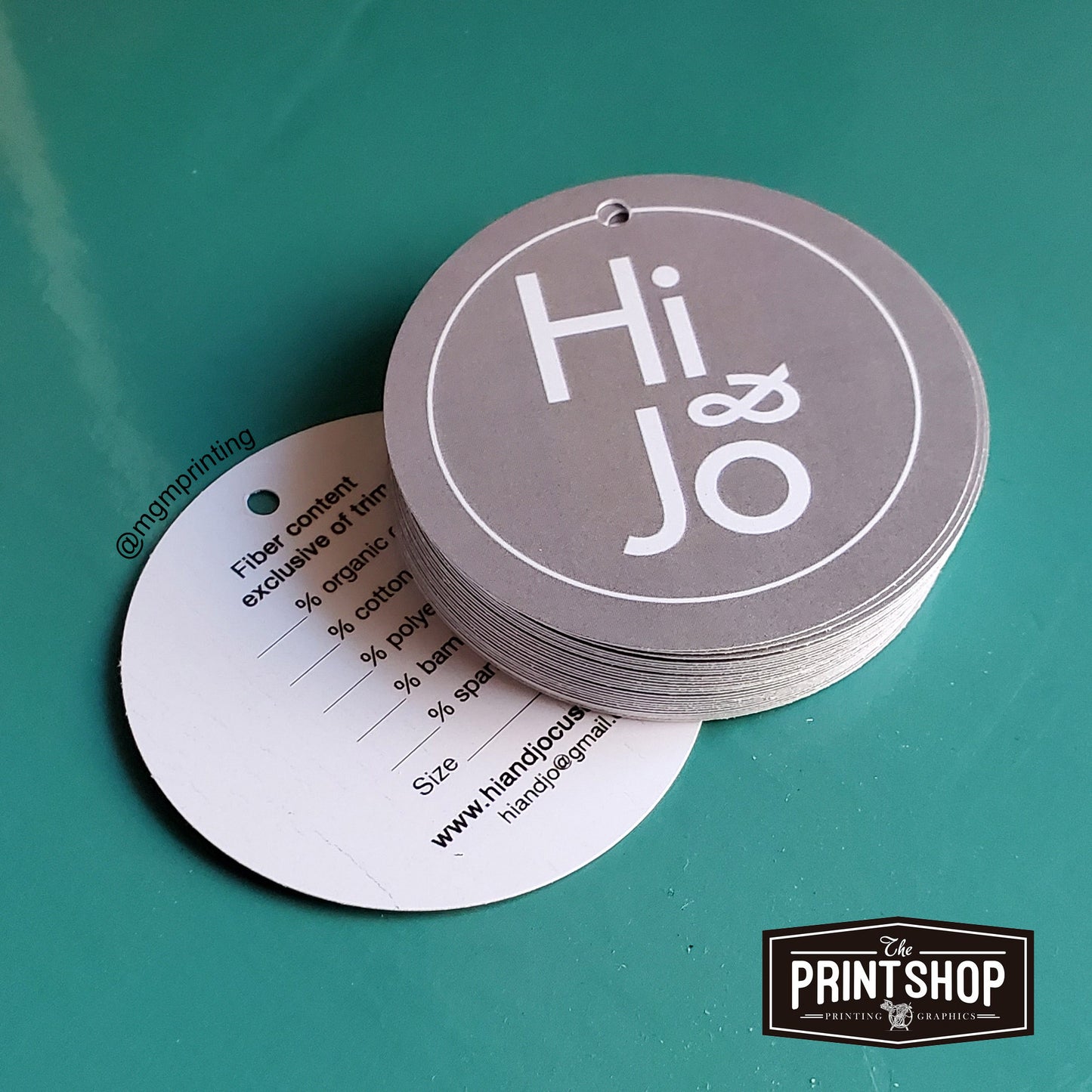 250 1.5" Custom Double Sided Round Hang Tags