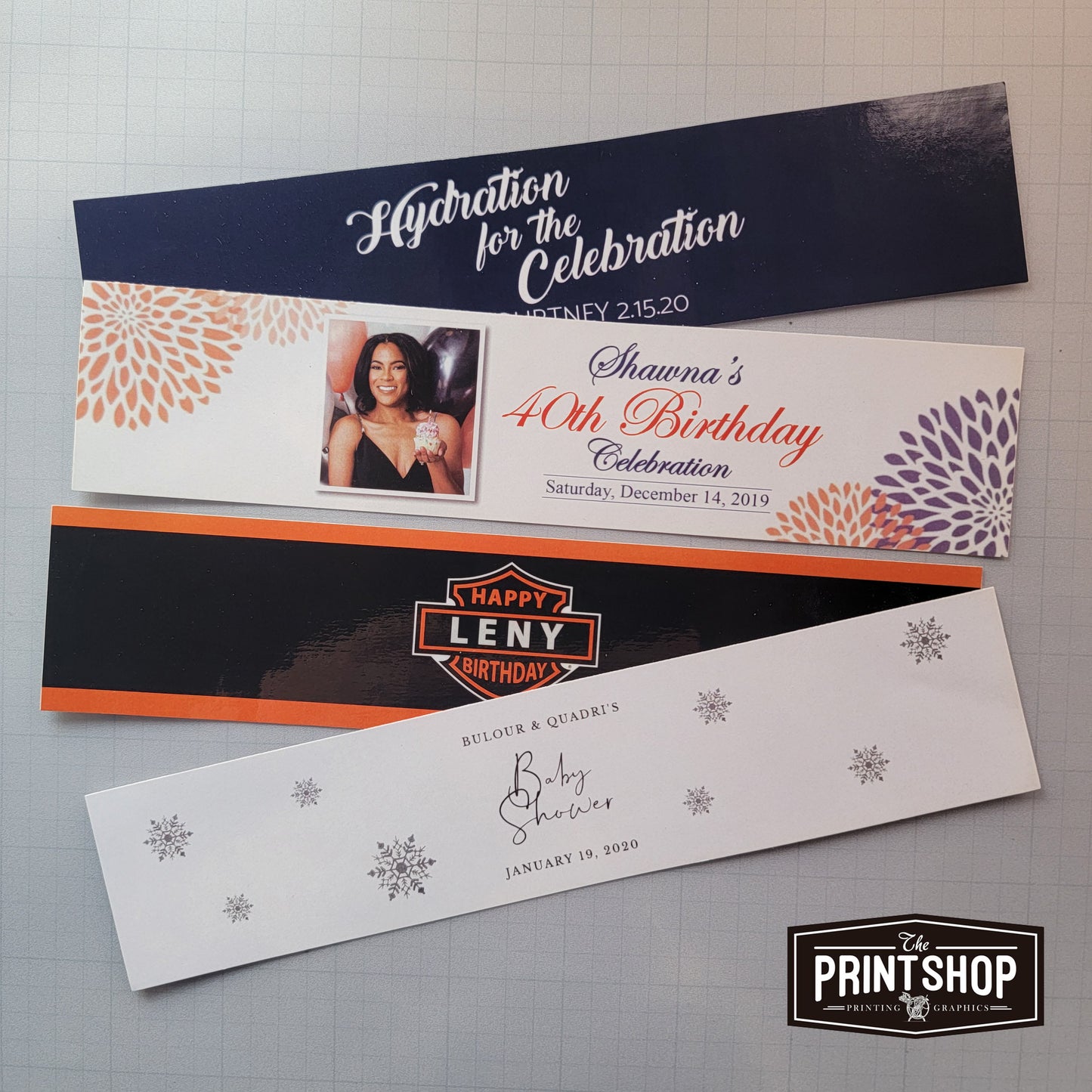 8" x 1.75" Water Bottle Labels