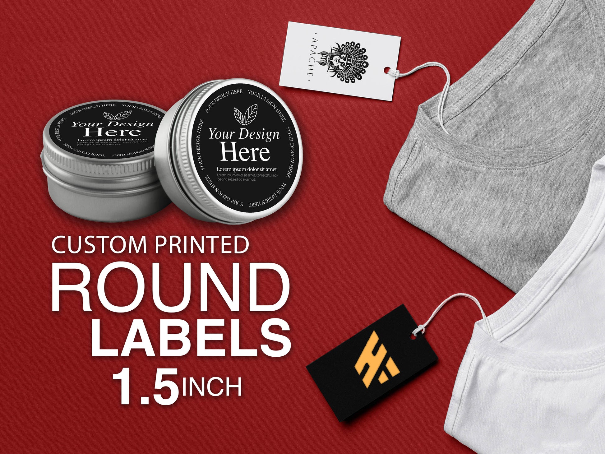 1.5 inches Custom Round Labels (main photo)